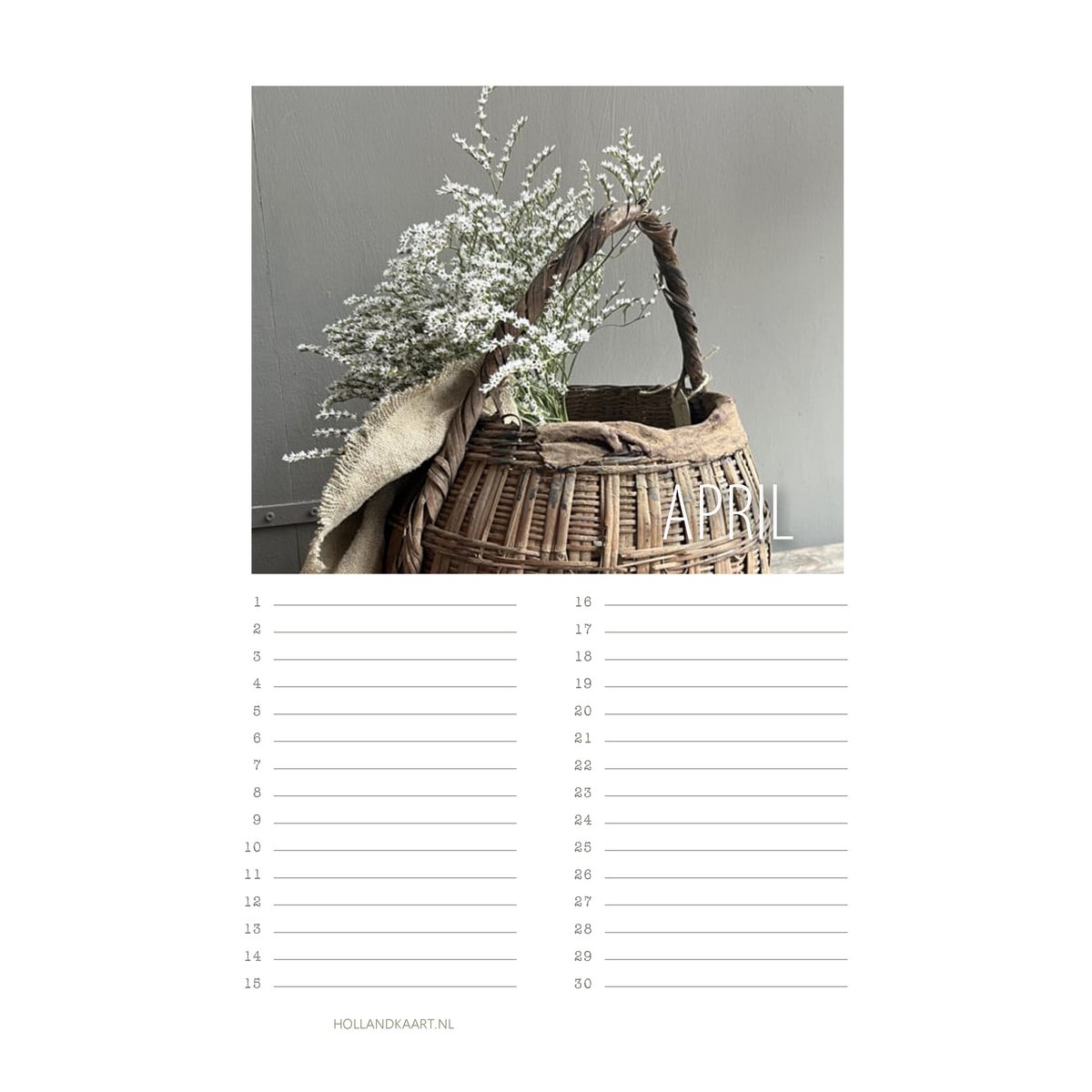 Calendario de cumpleaños No. 5 Rural/sobrio