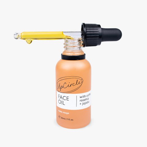 Biologische gezichtsolie met koffie- en rozenbottelolie - 30 ml navulfles met aluminium dop