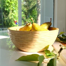 Holzschale - Obstschale - Salatschale - Modell  Carved - natur -  verschiedene Größen