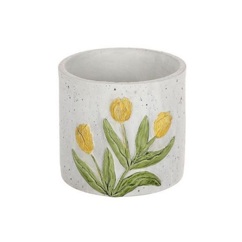 Flowerpot Tulip yellow Ø12.5xH11.3cm