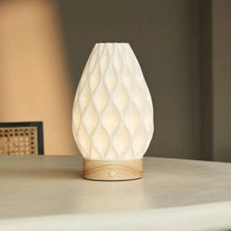 Vela Light Brown Wooden Rechargeable Table Lamp