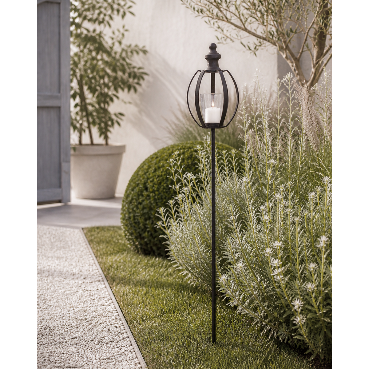 Open candle holder h 123 d 16 cm in iron
