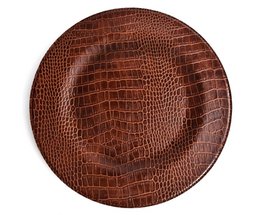 Assiette de chargement, crocodile rond, marron clair