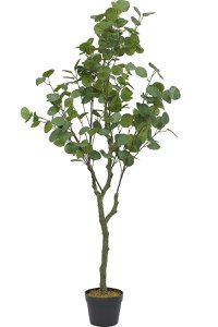 Art Eukalyptusbaum 130 cm - realistische gefälschte Pflanze im Topf - Wartung - freie künstliche Pflanze für Innenräume und außen überzogen - grüne Innenausstattung - Dunkelgrün
