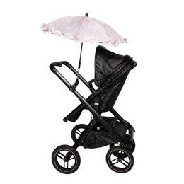 Bellasol - Pink with leaves - Parasol pram/buggy universal - Special UV-resistant coating - 1 year warranty