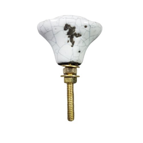 porcelain knob SHABBY CHIC crackle-white