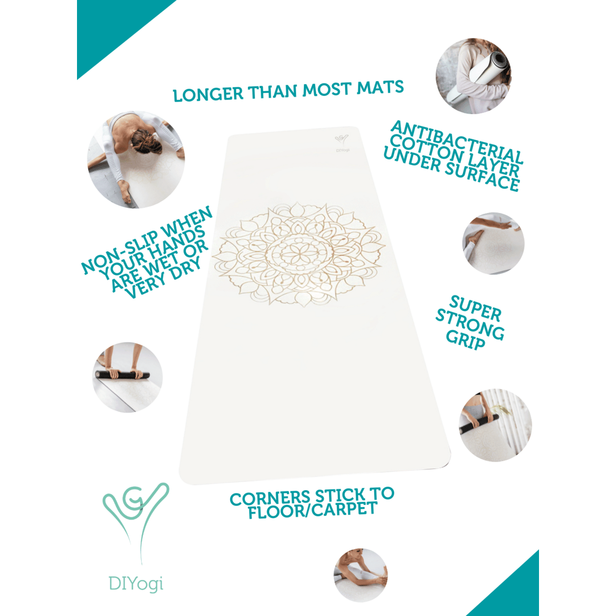 DIYogi™ MANDALA YOGAMAT - WIT