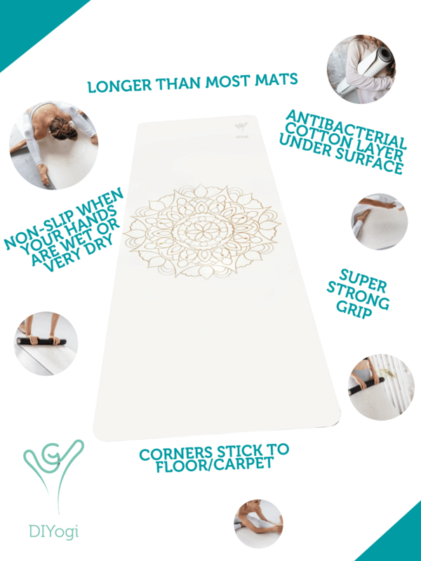 DIYogi™ MANDALA YOGA MAT - WHITE