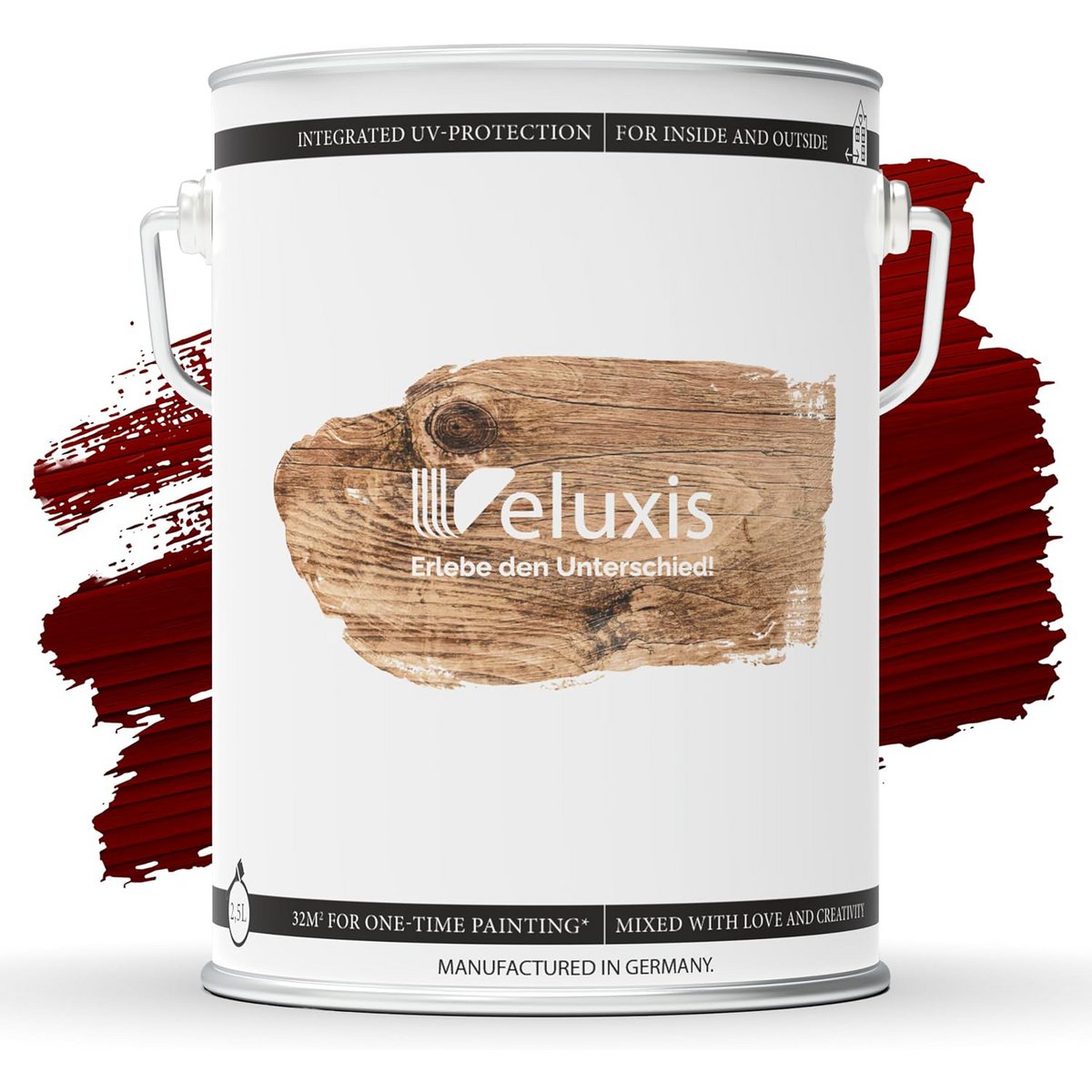Veluxis® Hochwertige Holzlasur für Innen und Außen - 2,5 Liter, seidenglänzend, lösemittelfrei und UV-stabil, wetterfest - Made in Germany (Kiefer)