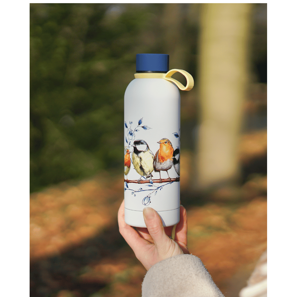 Waterfles Bosvogels - Geïsoleerd - RVS