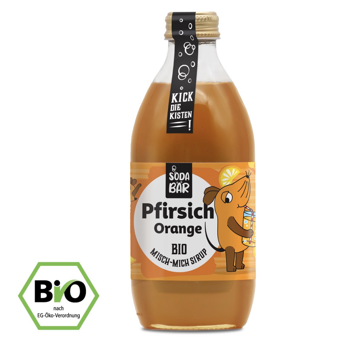 Sirup Maus Bio Pfirsich Orange > bis zu 4 L Getränk mischen, 100% Bio, 100% lecker und 100% Maus