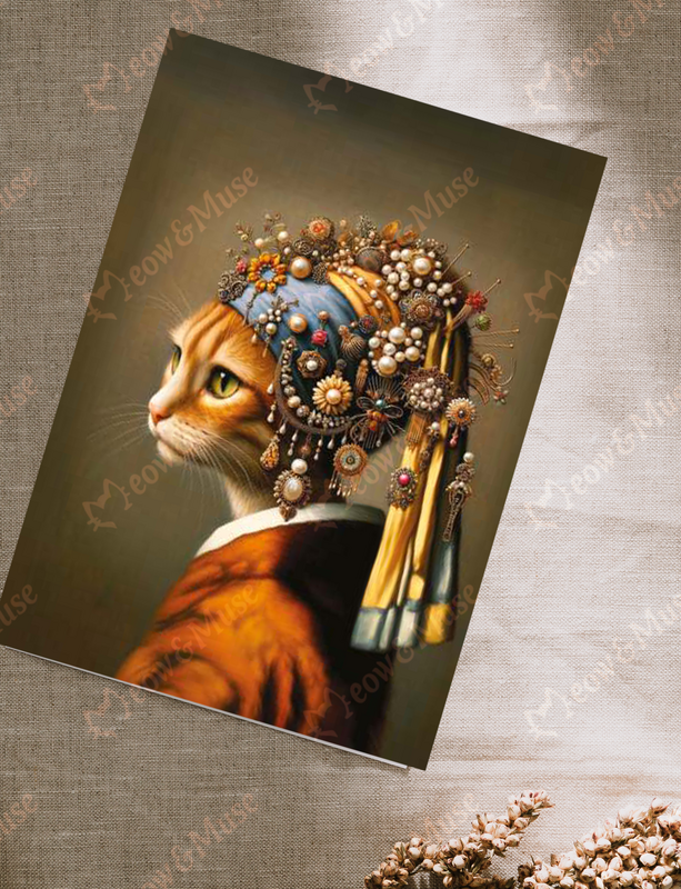 Postkort 'Vermeer Cat Lux'