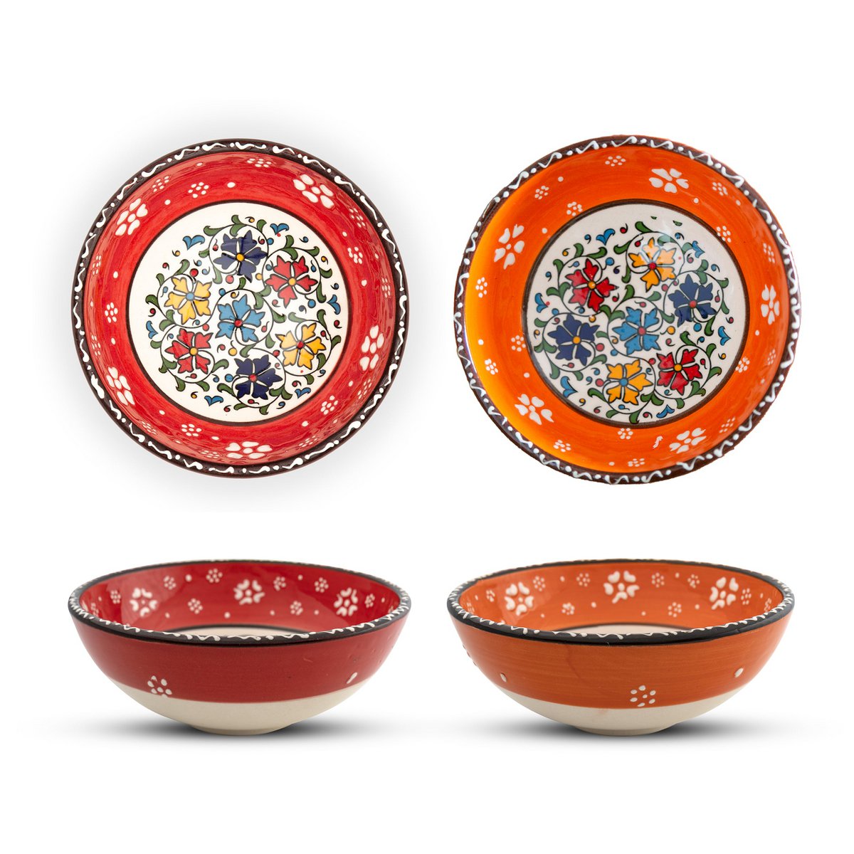 Juego de Cuencos Decorativos de Cerámica de 2/4- 12cm Hecho a Mano