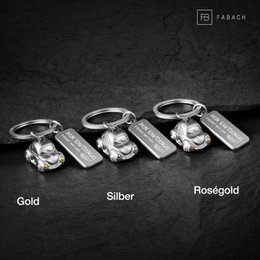 "Car" Miniatur Auto Schlüsselanhänger - Süßer Glücksbringer für Autofahrer - mit Gravur "Dein Schutzengel fährt mit Dir"