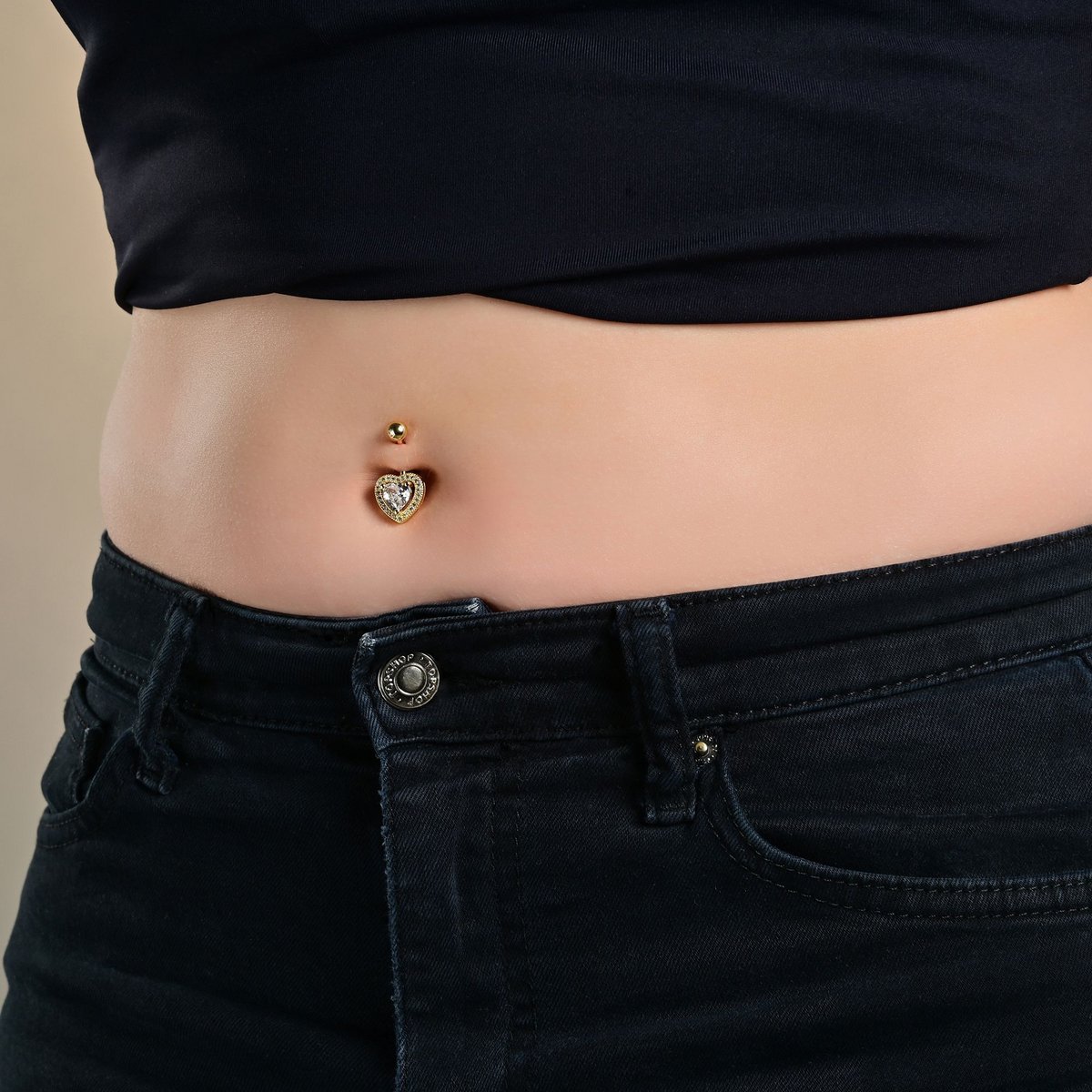"Lugia" rustfrit stål-bronze navlepiercing, stangtykkelse 1,6 mm / længde 11 mm, forskellige versioner