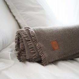 Merino tæppe Premium - taupe