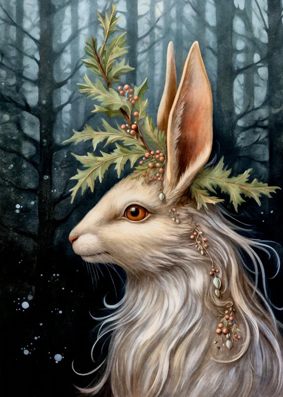 Mystiske juledyr: Kanin | Kort Fripperies