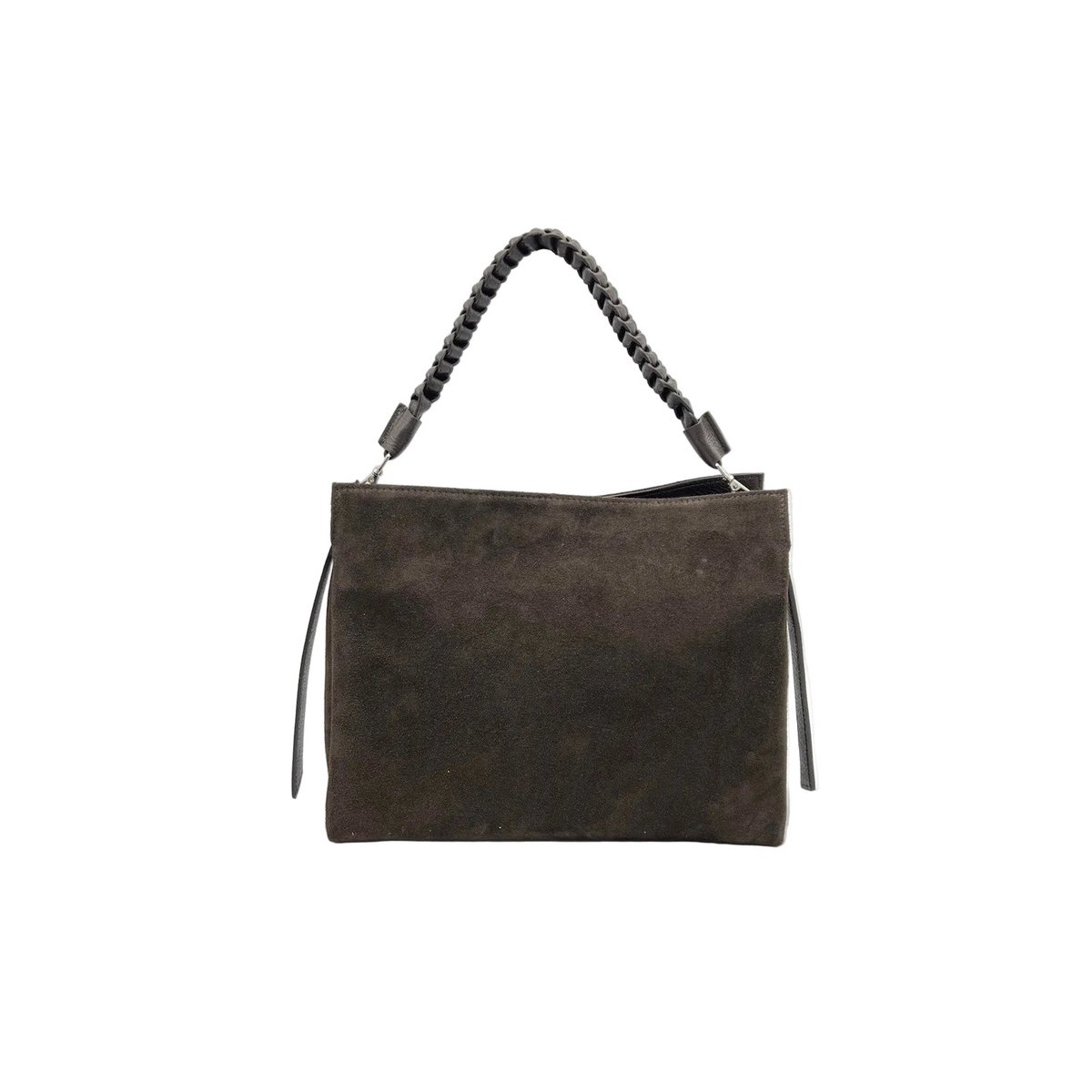 Bolso Bandolera de Ante y Piel Verdadera, Made in Italy, art. 112756