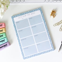Plan This Week - A5 notitieblok (blauw)