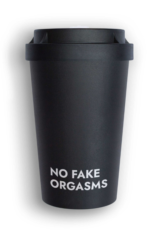 NESSUN FALSO ORGASMO - tazza riutilizzabile, caffè da copiare