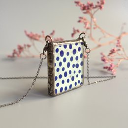Collana a pois, gioielli divertenti, vetro dipinto a mano