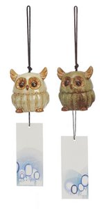 Wind game owl made of porcelain 7x7x8cm