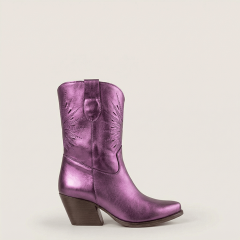 Rio Nova Violet Shine Texan Ankle Boots