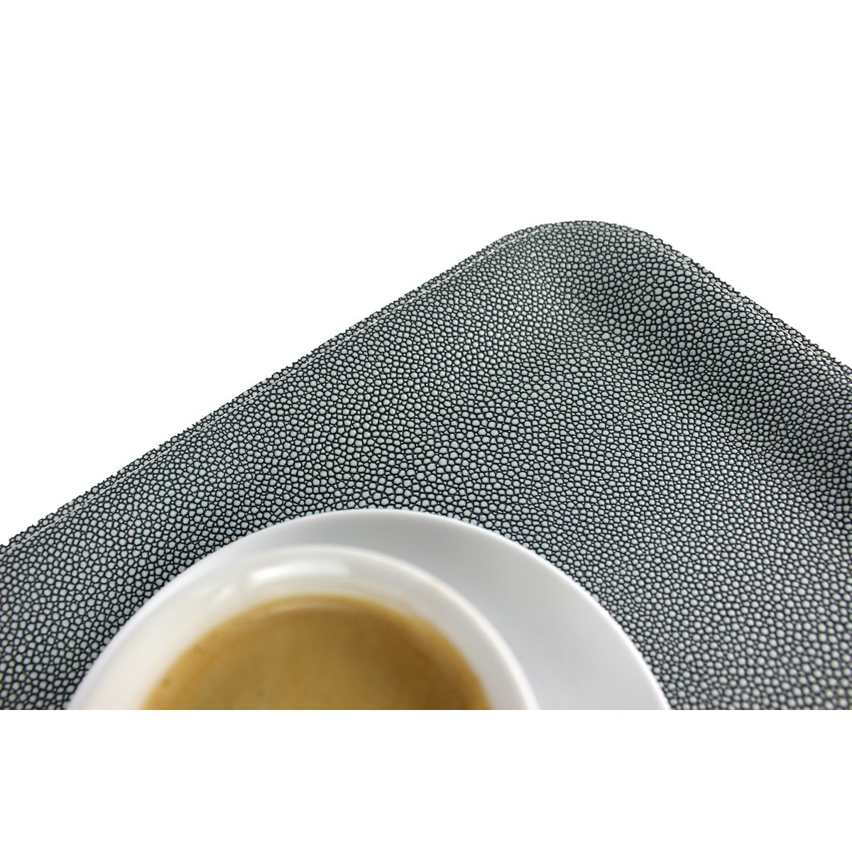 Tablette plate grande plateau de service en cuir synthétique en cuir bleu