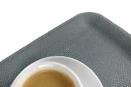 Tablette plate grande plateau de service en cuir synthétique en cuir bleu