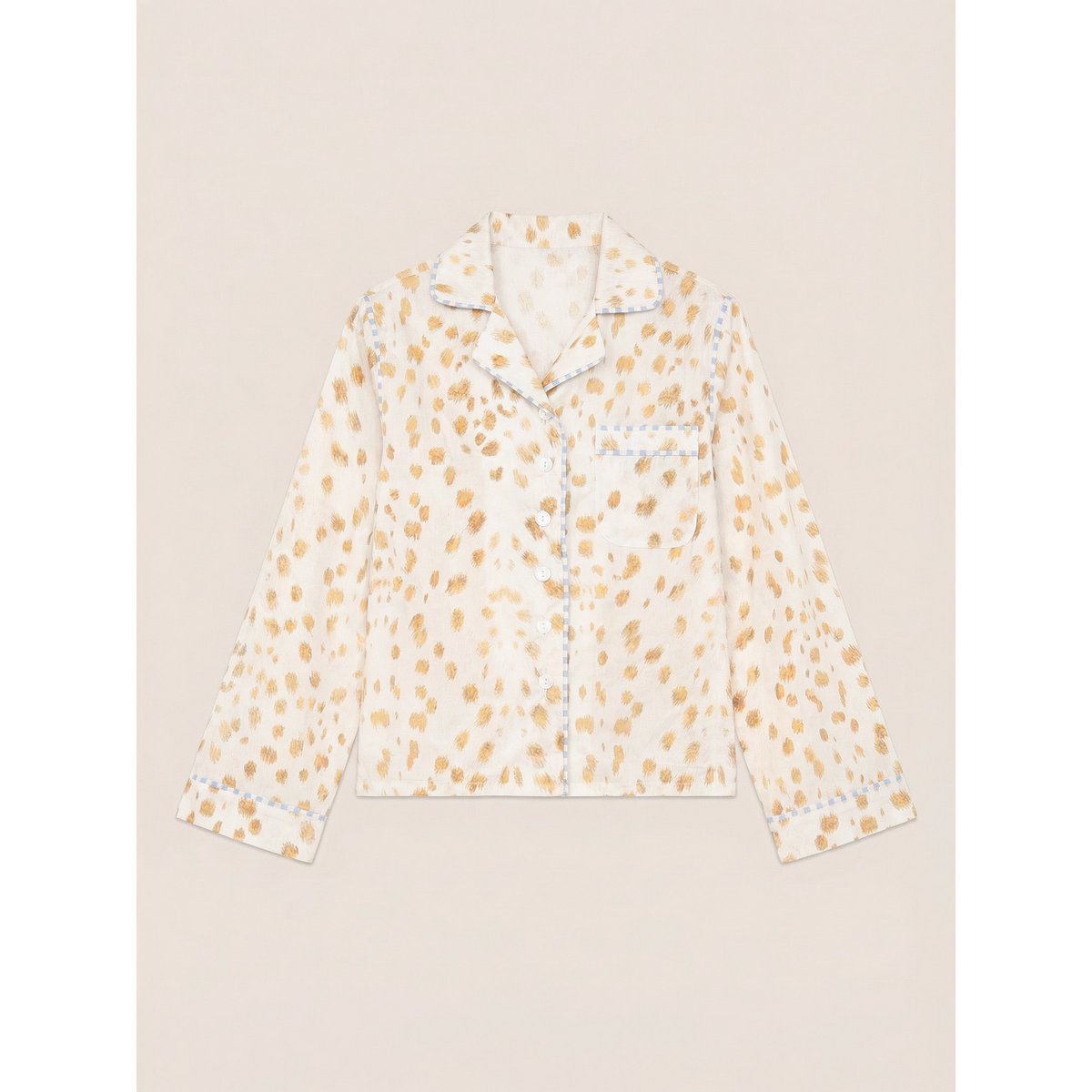 White Bambi Deer Print Pyjama Shirt
