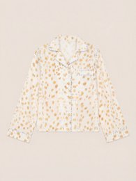 Hvid Bambi Deer Print Pyjamasskjorte