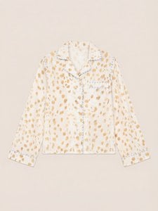 White Bambi Deer Print Pyjama Shirt