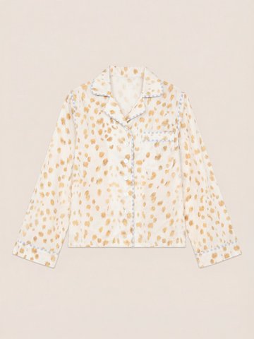 White Bambi Deer Print Pyjama Shirt
