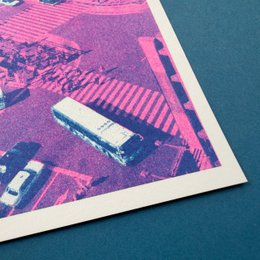 Cartolina Riso, Giappone/Shibuya, risografia, DIN A6