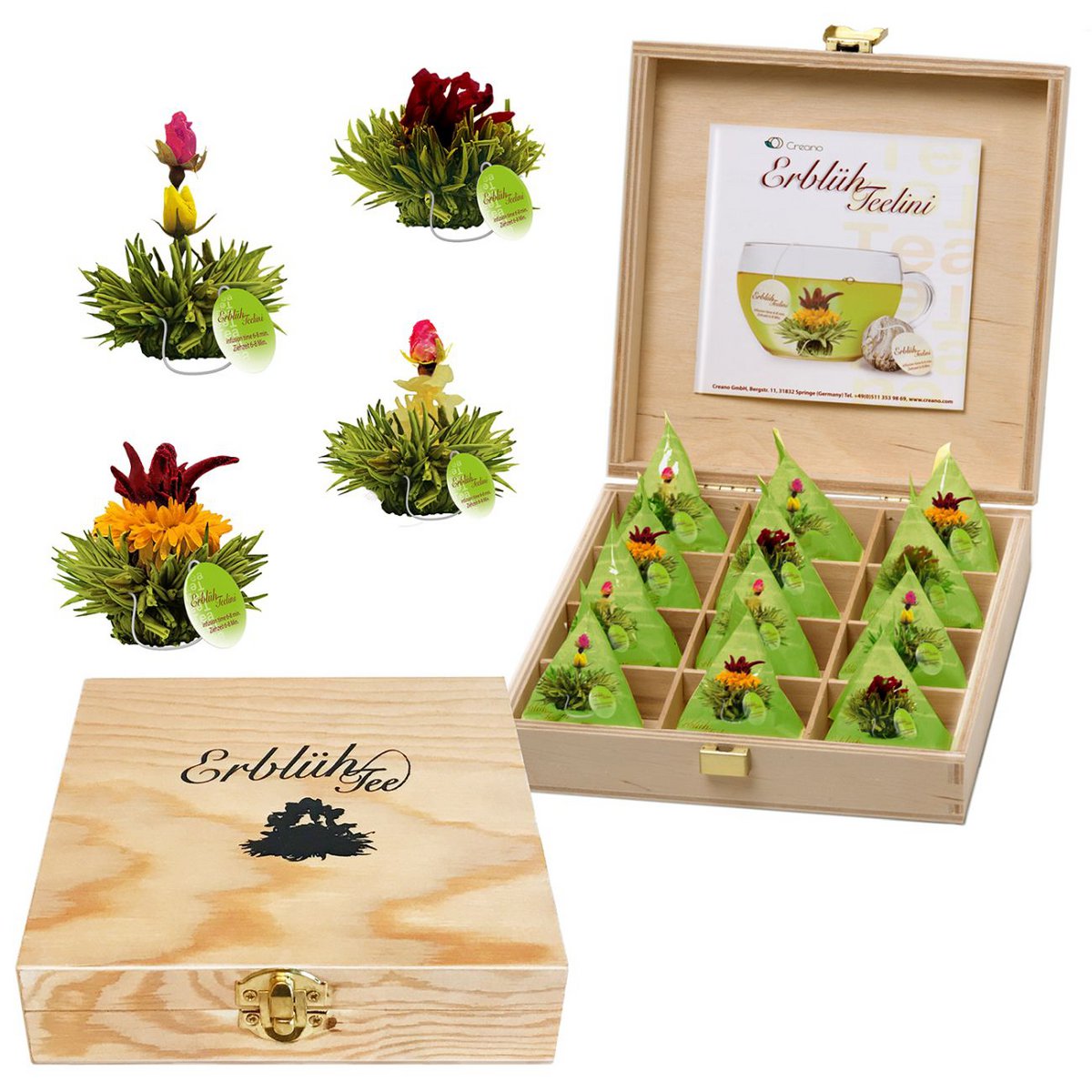 Creano Teelini Geschenkset Grüner Tee 12er-Kiste