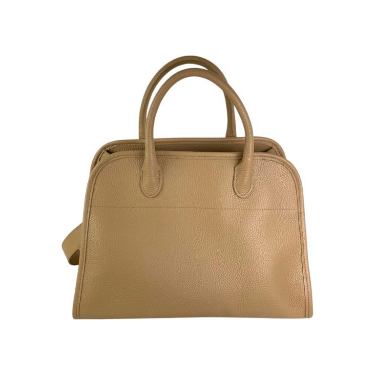 Grote Italiaanse leren draagtas voor dames met korte hengsels B2B 57897