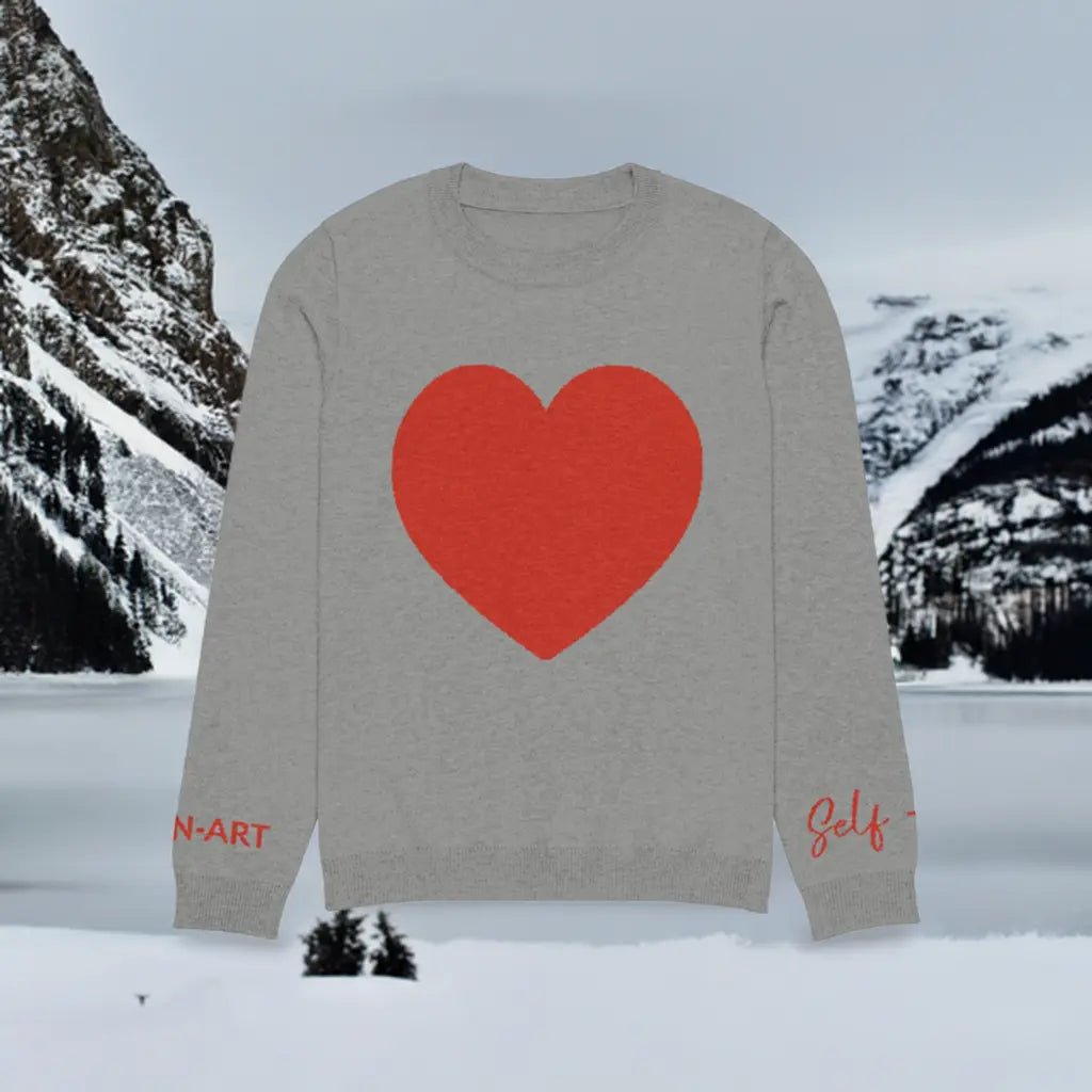 Heart - Strikket sweater med rund hals GRÅ | strikket sweater med rund hals