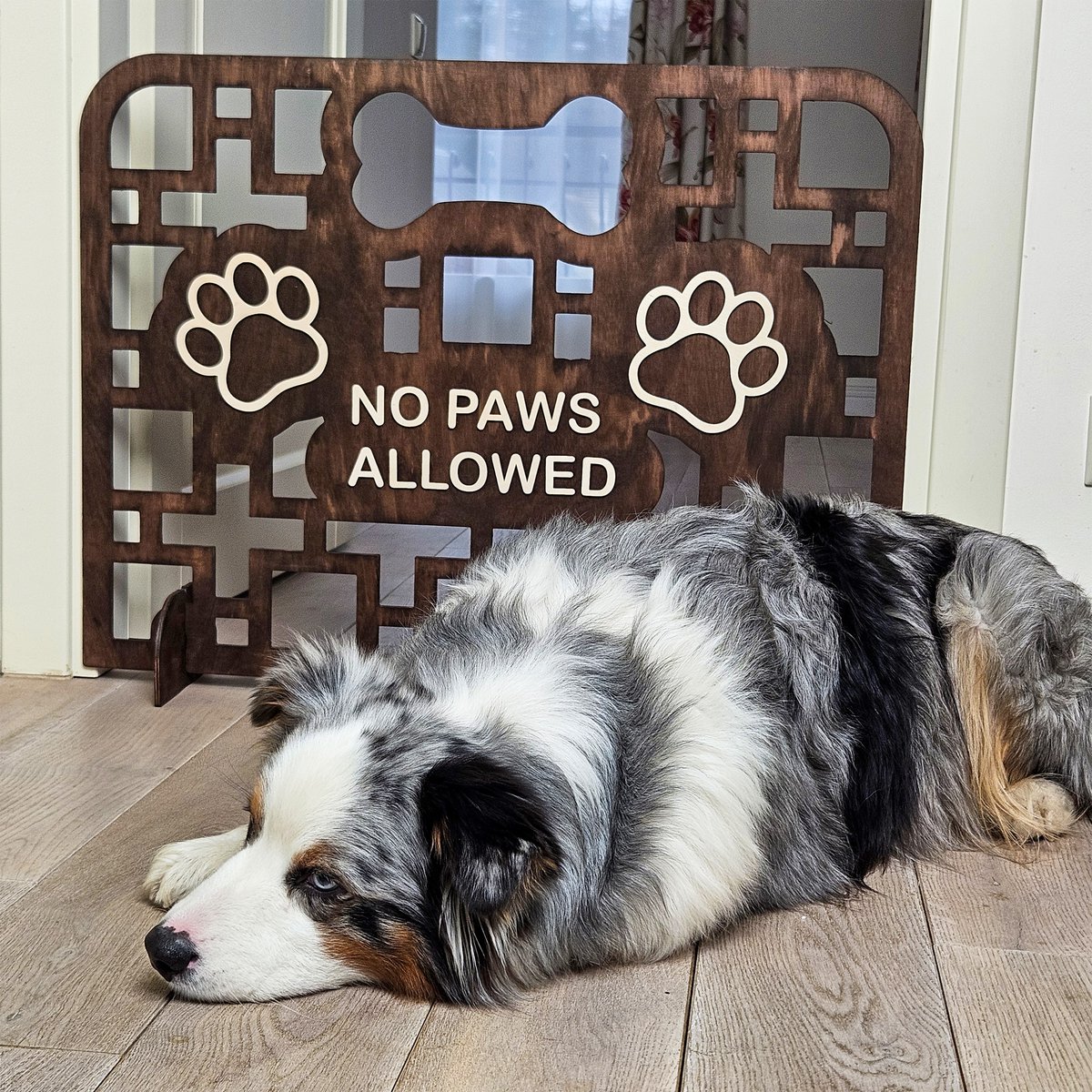 Puerta para perros de madera fácil de seguir, barrera independiente para puertas, escaleras y pasillos