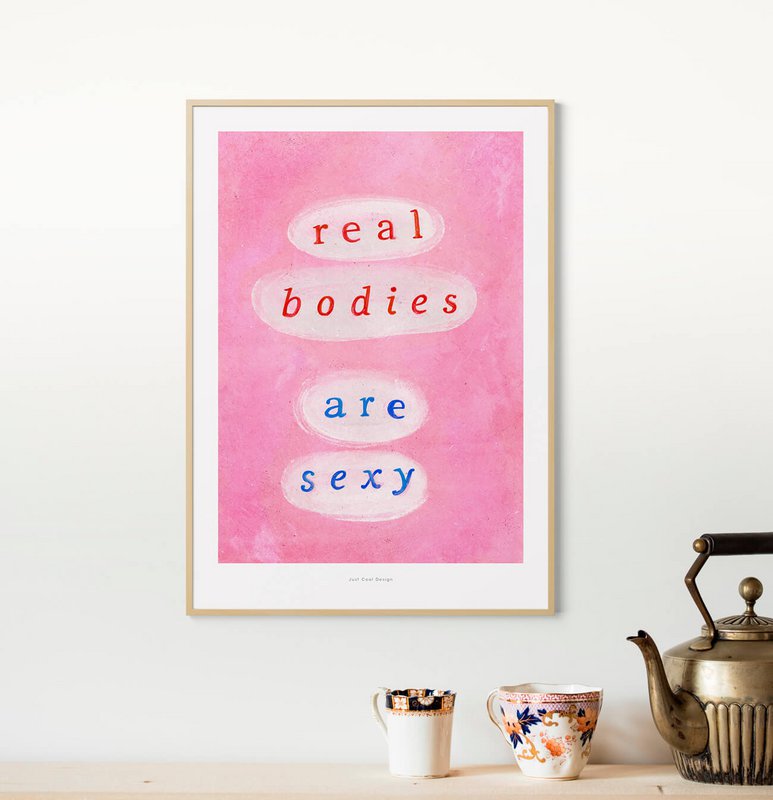 Les vrais corps sont sexy | Affiche de citation féministe Impression artistique