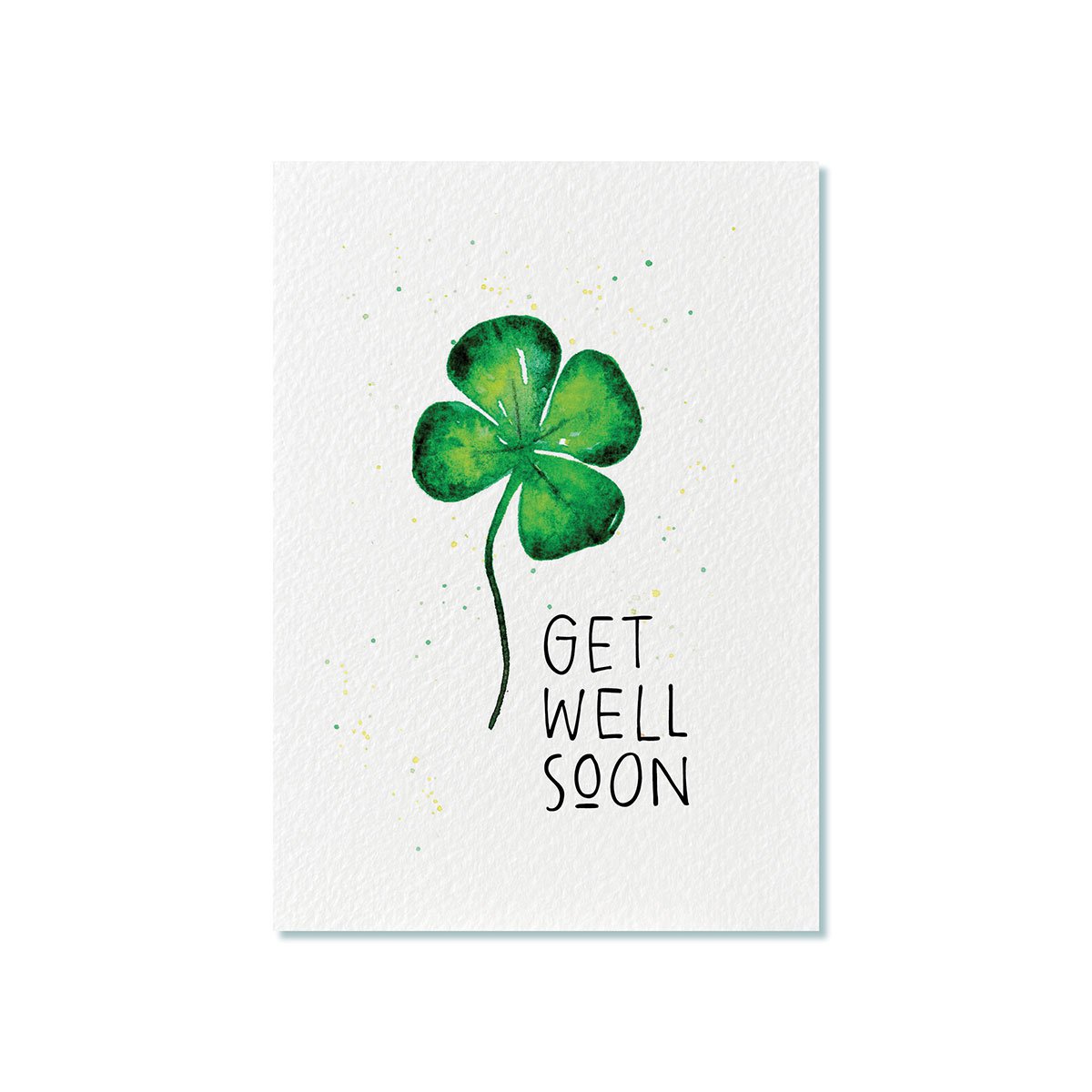 Ansichtkaart | Get Well Soon (Klavertje vier)