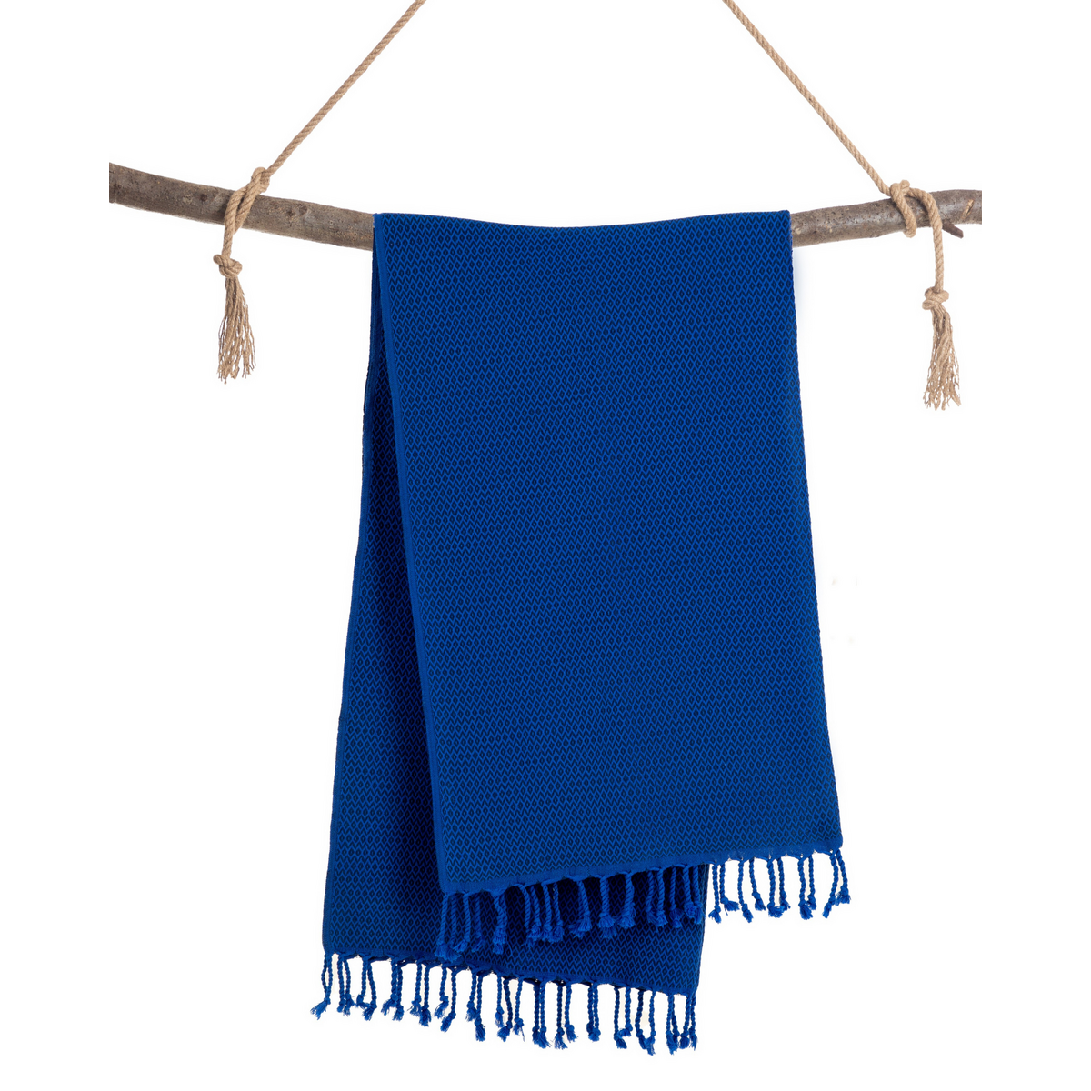 SAMOS Hamam-Badetuch aus Baumwolle – leicht – Blau / Marineblau – 180 x 100 cm