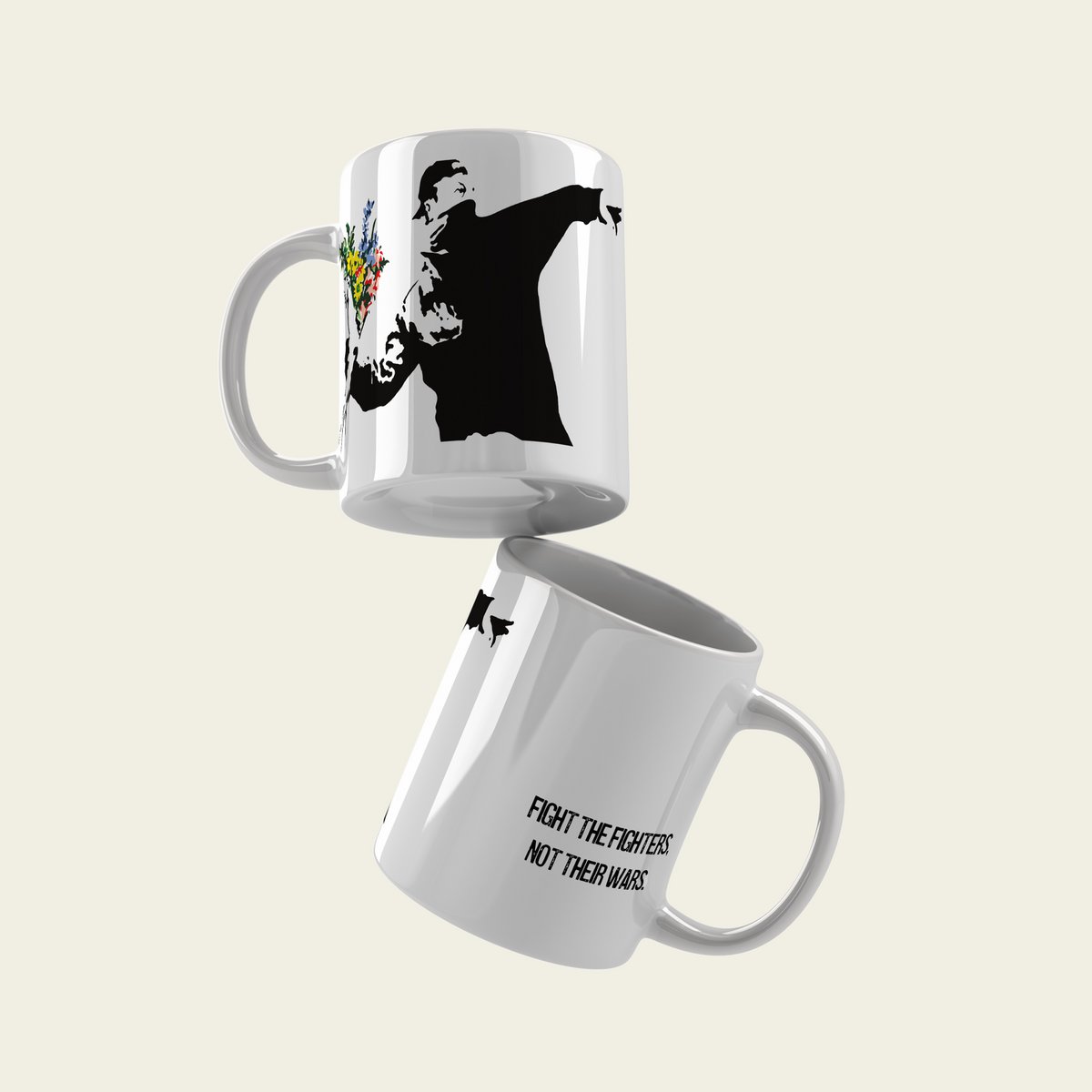 Banksy Ceramic Mug 325ml -  The Flower Thrower