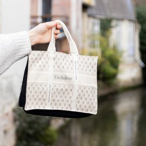Shopping bag Exclujess - beige/black (2 sizes)