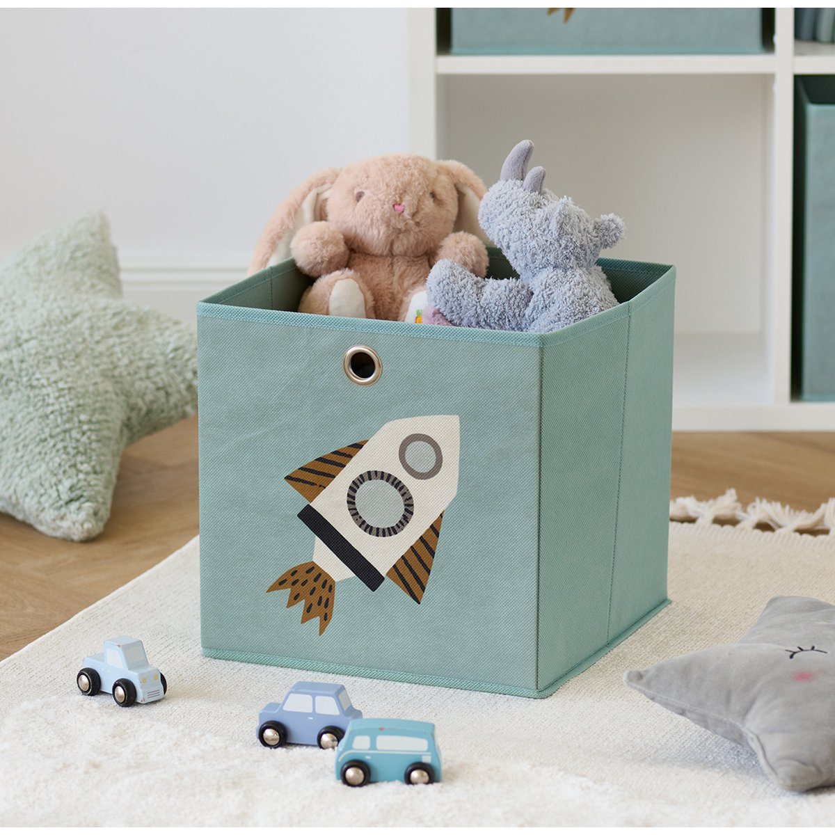 Storage box "Rocket", fleece, petrol