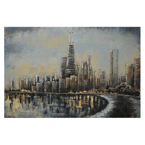 Wall decoration 120x80 cm gray iron wall decoration