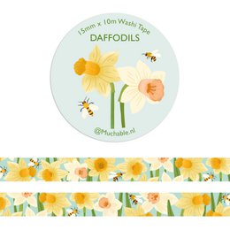 Washi tape / papir tape - påskelilje blomster mønster