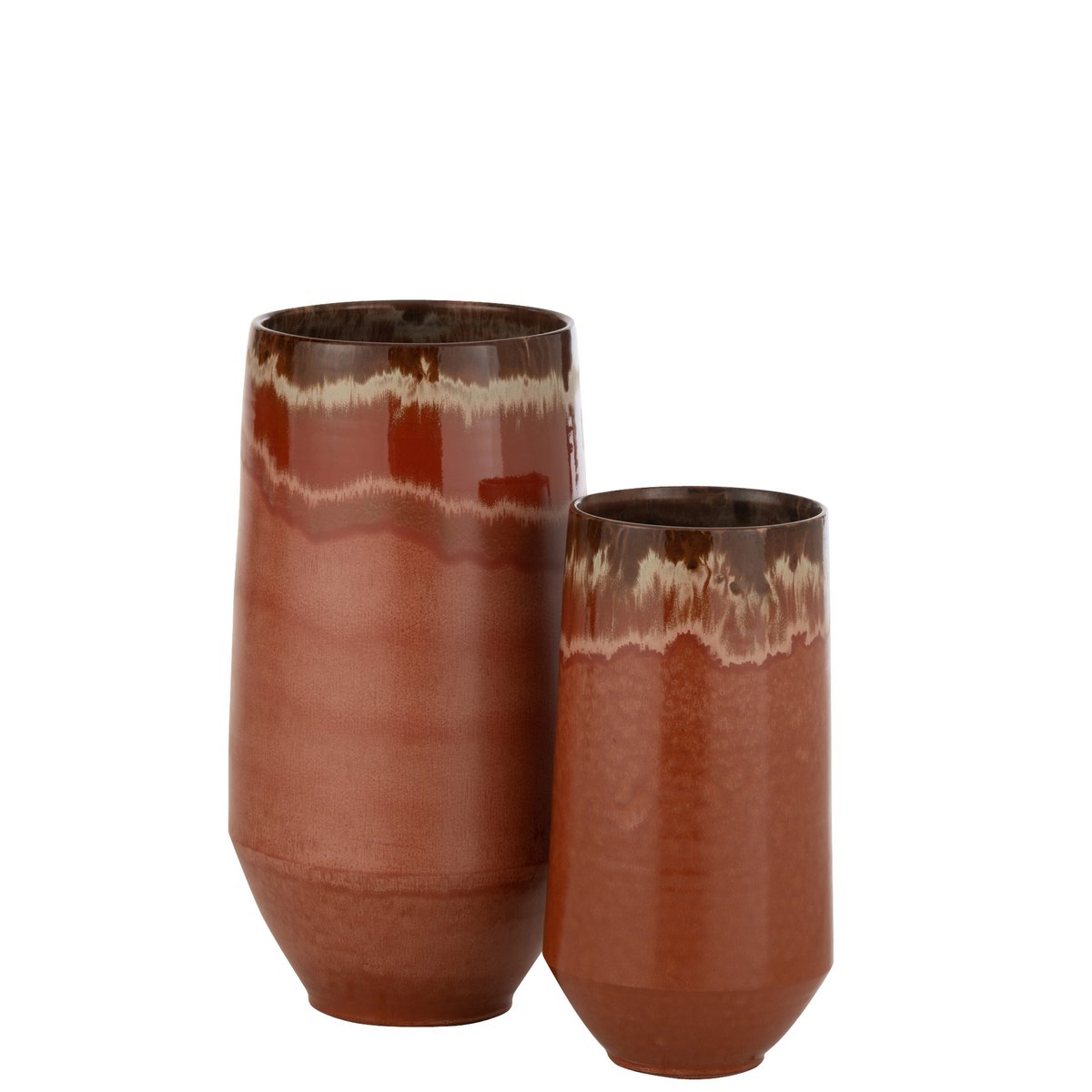 J -Line Vase Aline Lang - Keramik - Rød - Stor - 50 cm høj
