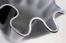 Vase glass wavy two-tone black silver glass vase table vase