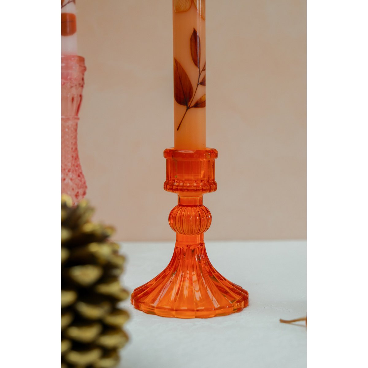 Candlestick Belle Orange - Box of 6 pcs