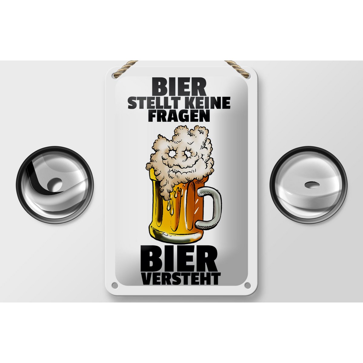Tin sign alcohol 12x18cm beer asks no questions decoration